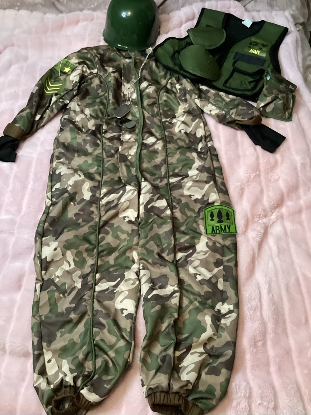 Kids Army Camo One-Piece Costume -